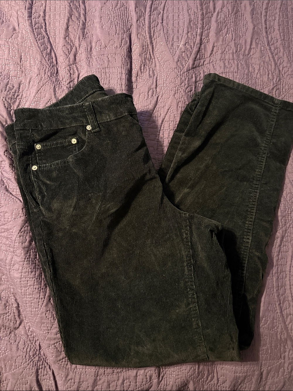 Just My Size Women's Black Corduroy Straight-Leg Jeans